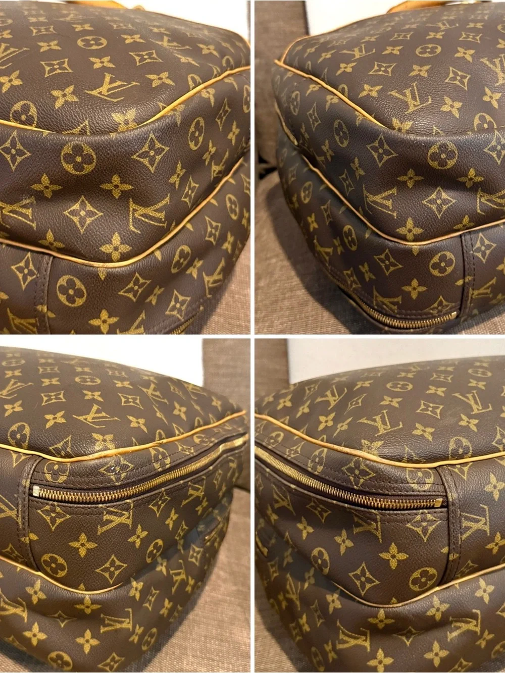 Authentic Louis Vuitton Alizé Poche travel bag M41393 brown monogram LV unisex